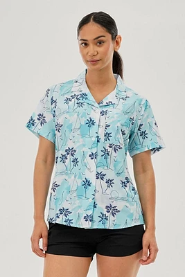 Canada Weather Gear Printed Short Sleeve Button Up Shirt