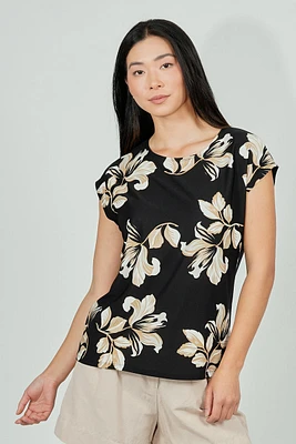 Beechers Brook Floral Circle Neck Tee