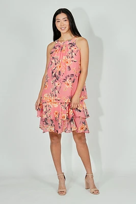 Limite Floral Tiered Halter Neck Day Dress