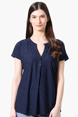 International INC Company Dotted Short Sleeve Blouse