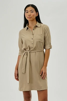 Urbanology Belted Button Up Day Dress