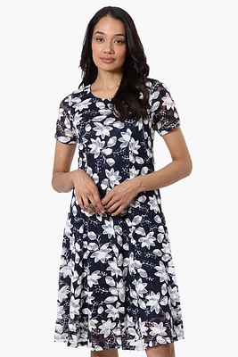 Limite Floral A-Line Mesh Day Dress