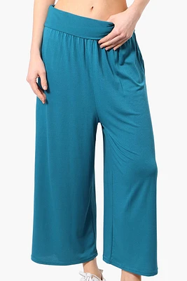 International INC Company Solid Fold Over Cropped Pants