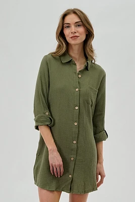 Impress Button Up Day Dress