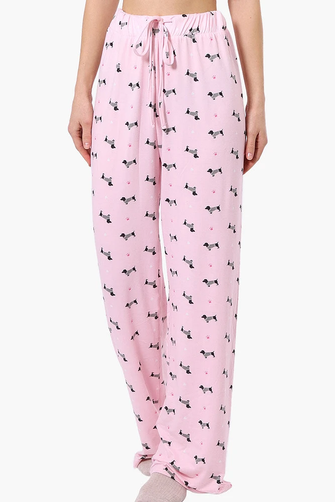 Canada Weather Gear Dachshund Pattern Wide Leg Pajama Pants