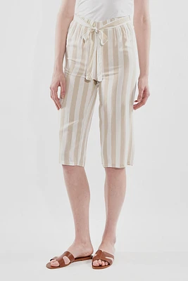 Stylexchange Striped Belted Culotte Pants