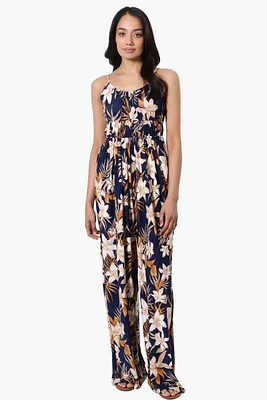 Majora Tropical Print Wide Leg Jumpsuit