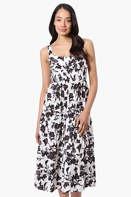 Limite Floral Smocked Waist Midi Dress