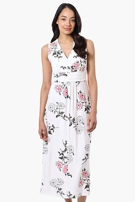 International INC Company Floral Crossover Back Tie Maxi Dress