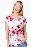 Beechers Brook Floral Cap Sleeve Tee - White