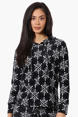 Canada Weather Gear Snowflake Pattern Hooded Pajama Top