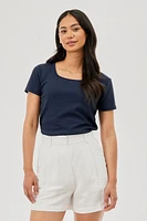 Runaway Bay Square Neck Tee - Navy