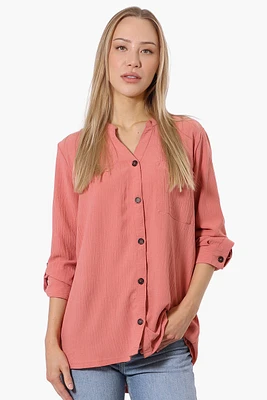 Urbanology Button Down Roll Up Sleeve Shirt