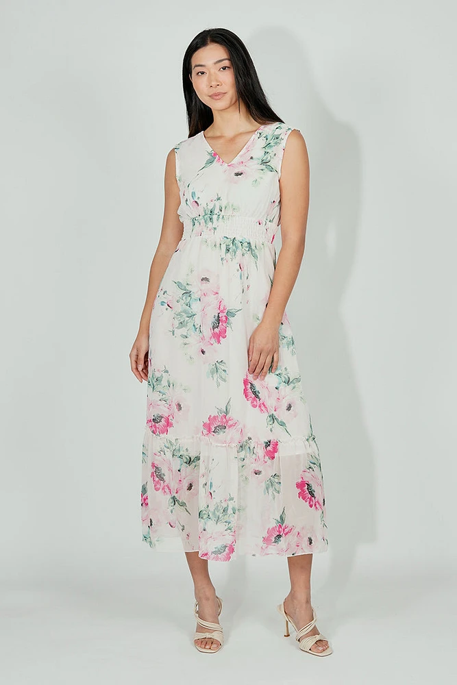 Limite Floral Smocked Waist Maxi Dress