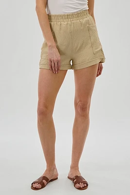 Stylexchange Vintage Textured Elastic Waist Shorts