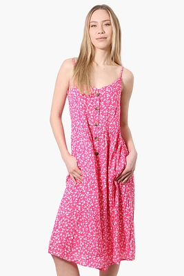 International INC Company Floral Button Down Midi Dress
