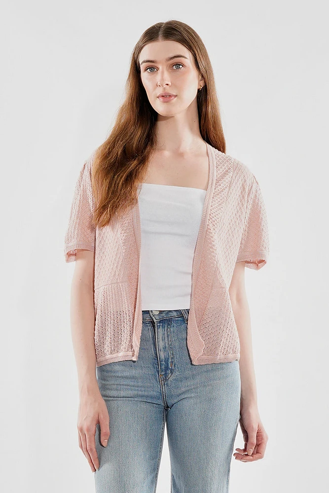 Beechers Brook Short Sleeve Open Shrug Cardigan