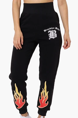 New Look High Waisted Flame Print Joggers