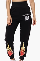 New Look High Waisted Flame Print Joggers