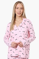 Canada Weather Gear Dachshund Pattern Button Down Pajama Top