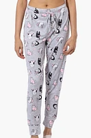 Canada Weather Gear Cat Pattern Tie Waist Pajama Bottoms