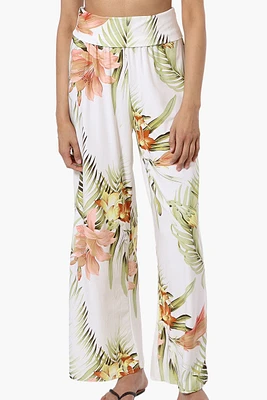 International INC Company Floral Fold Over Palazzo Pants