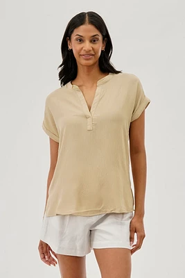 Stylexchange Vintage V-Neck Short Sleeve Blouse