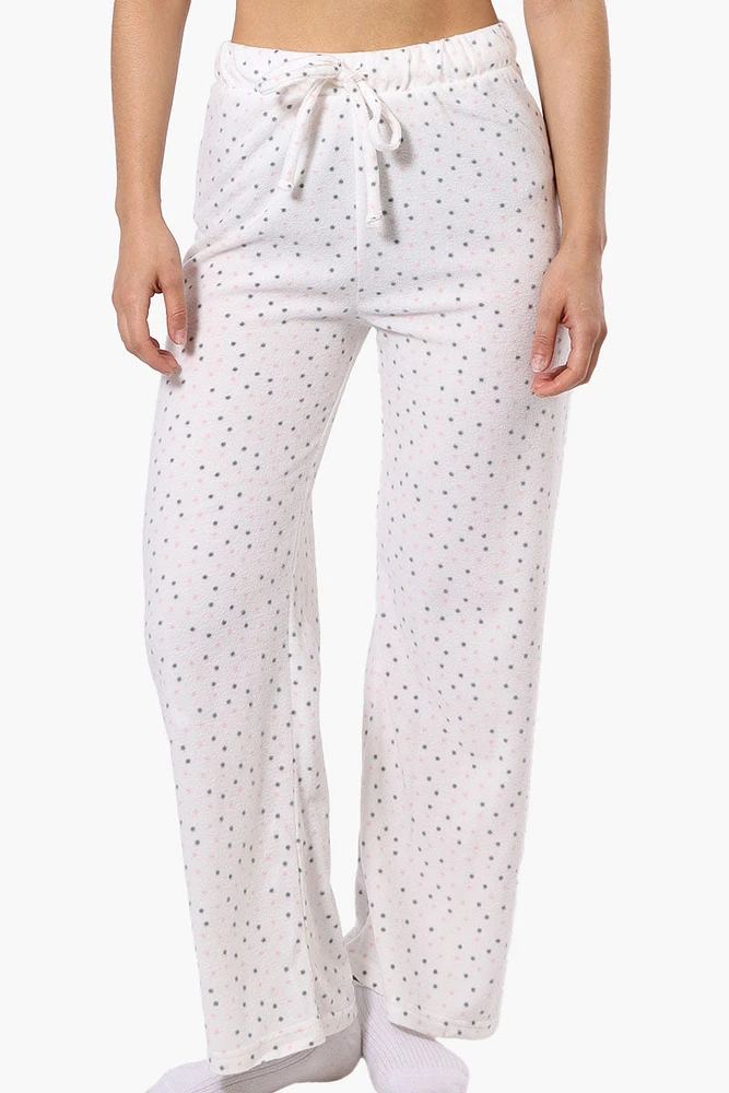 Canada Weather Gear Dotted Pattern Wide Leg Pajama Bottoms