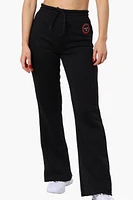 Fahrenheit Tie Waist Flared Sweatpants