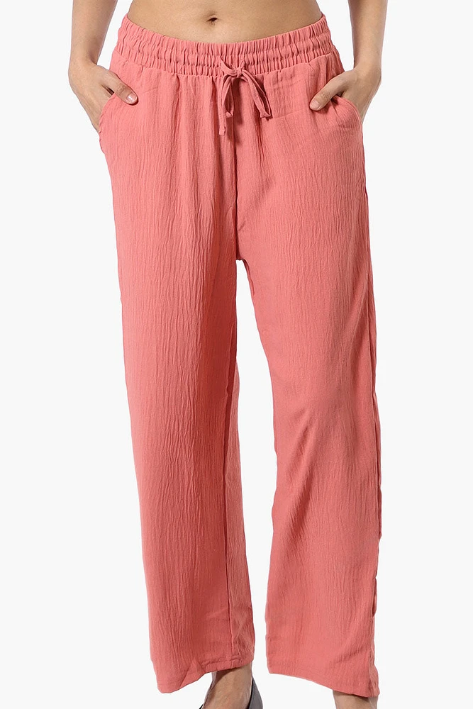 Stylexchange Tie Waist Wide Leg Crinkled Pants