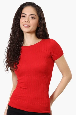 Magazine Ribbed Crew Neck Tee
