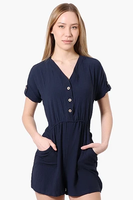 Urbanology Back Tie Button Up Romper