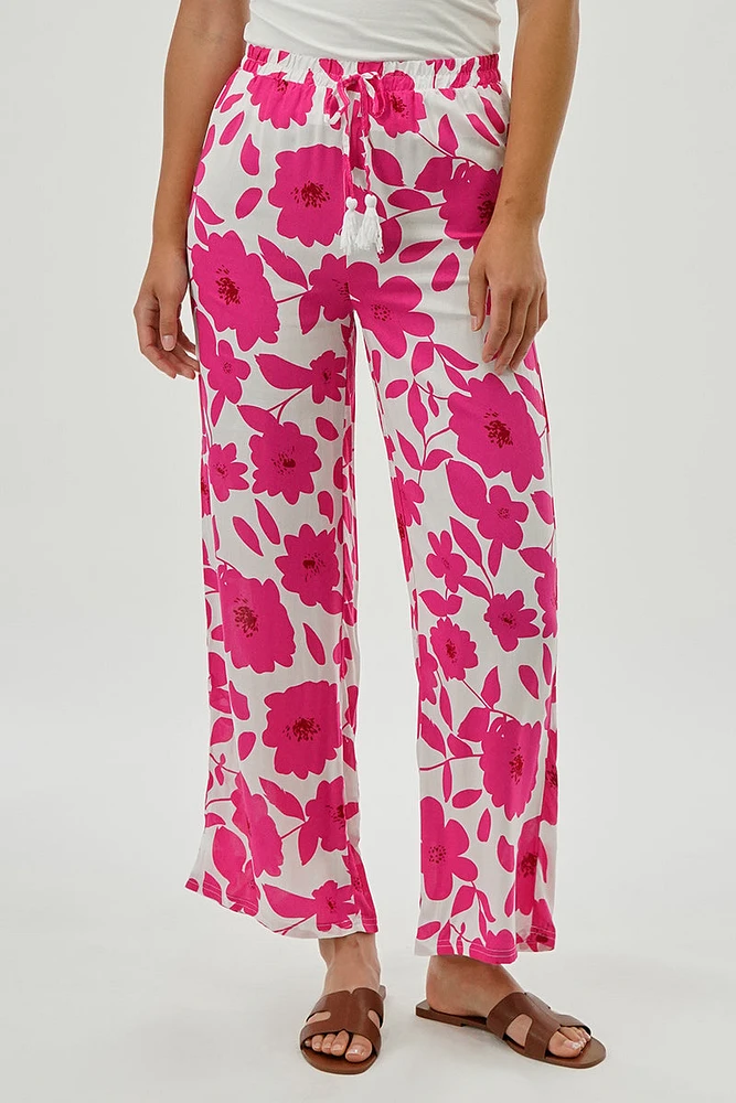 Beechers Brook Floral Drawstring Wide Leg Pants