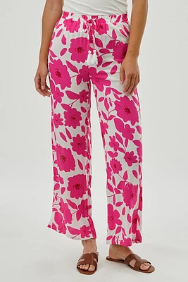 Beechers Brook Floral Drawstring Wide Leg Pants