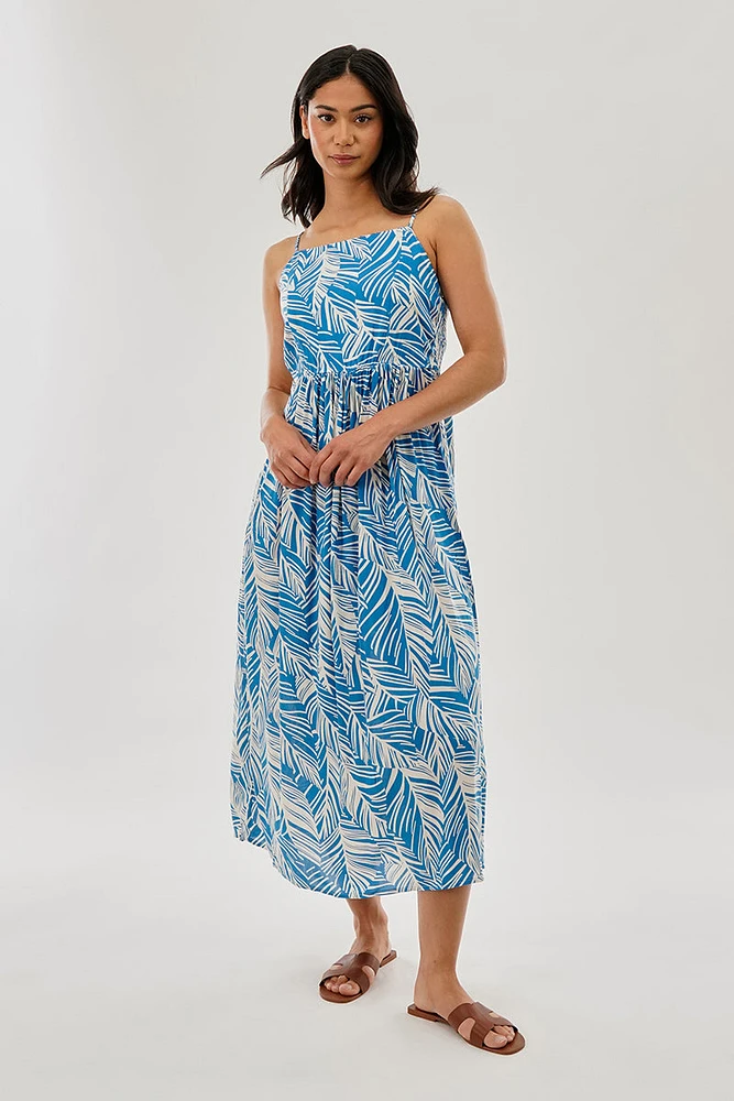 International INC Company Printed Square Neck Maxi Dress