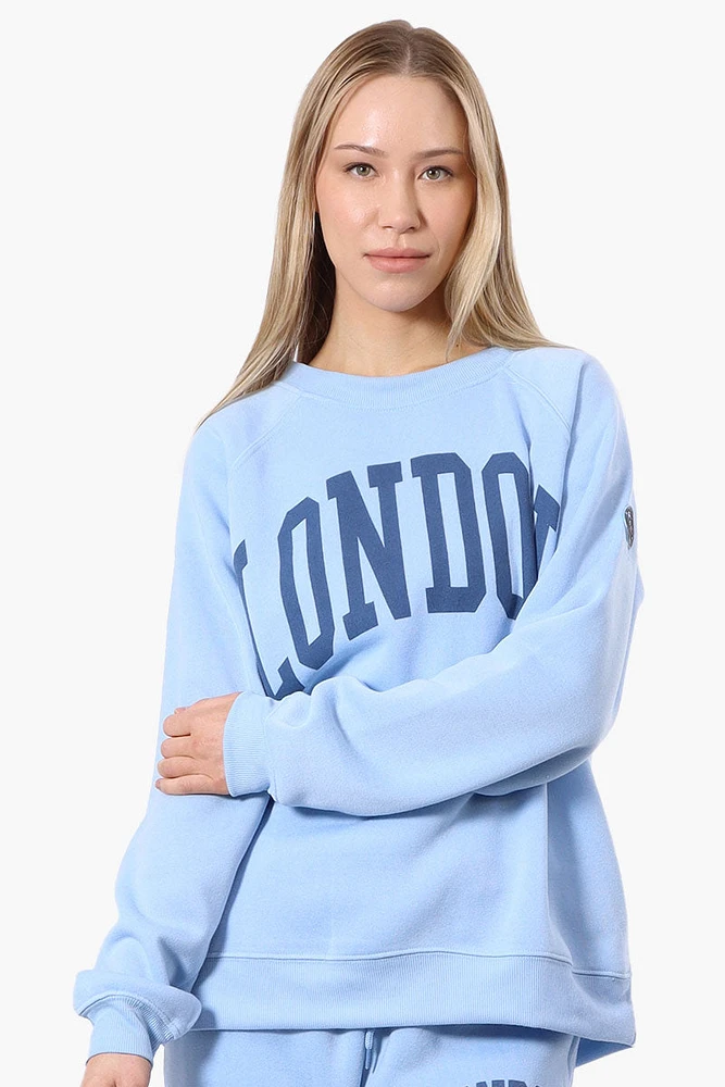 Fahrenheit London Print Fleece Crewneck Sweatshirt