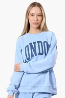 Fahrenheit London Print Fleece Crewneck Sweatshirt