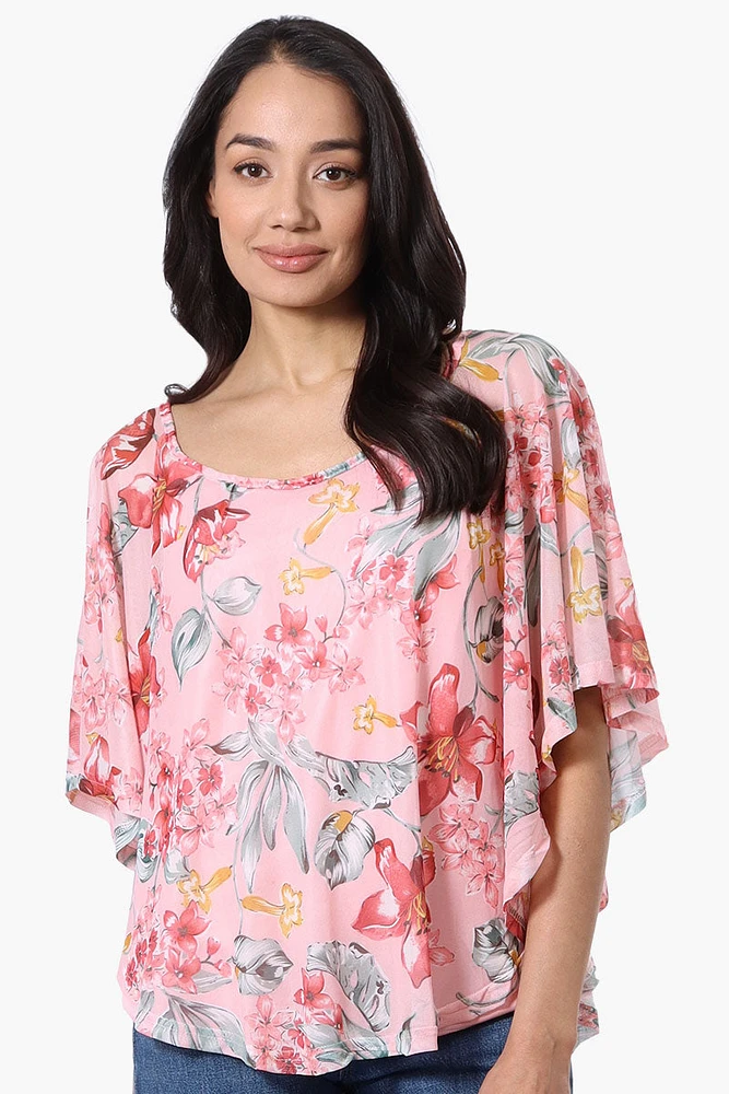 Limite Floral Sheer Poncho Blouse