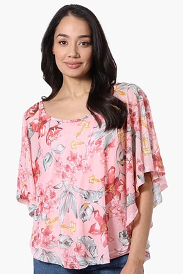 Limite Floral Sheer Poncho Blouse