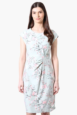 International INC Company Floral Cap Sleeve Cocktail Dress