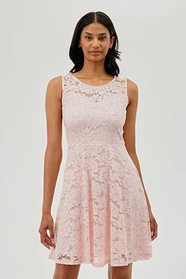 Costa Blanca Floral Lace Sleeveless Cocktail Dress