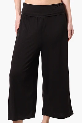 Costa Blanca Solid Fold Over Cropped Pants