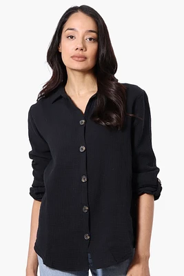 International INC Company Roll Up Sleeve Button Down Shirt