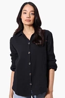 International INC Company Roll Up Sleeve Button Down Shirt