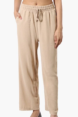 Stylexchange Tie Waist Wide Leg Crinkled Pants