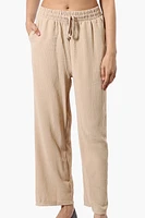 Stylexchange Tie Waist Wide Leg Crinkled Pants