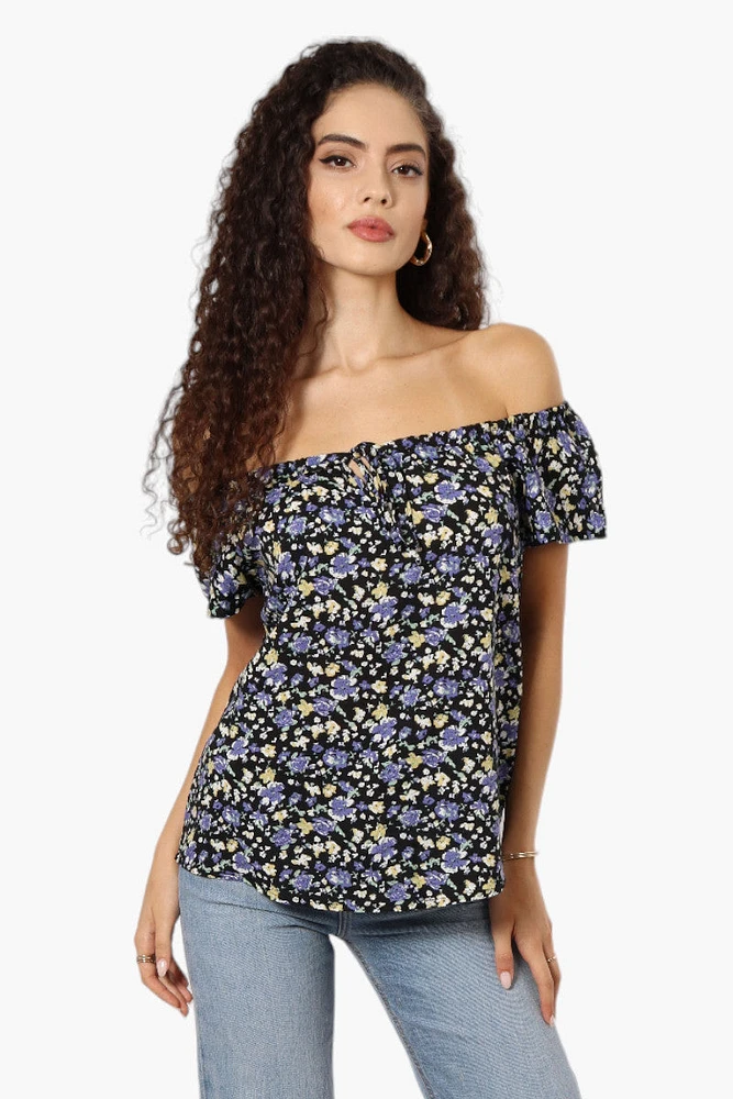 Majora Floral Off Shoulder Flutter Blouse