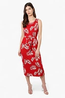 International INC Company Belted Patterned Maxi Dress