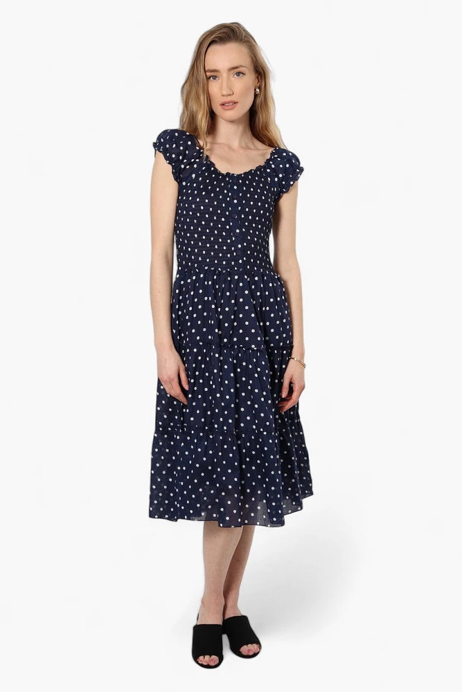 Impress Polka Dot Cap Sleeve Day Dress