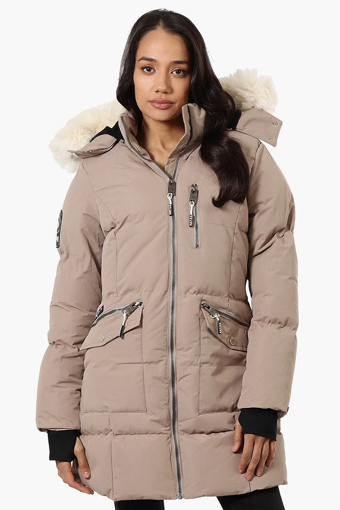 Super Triple Goose Faux Fur Thumb Hole Parka Jacket